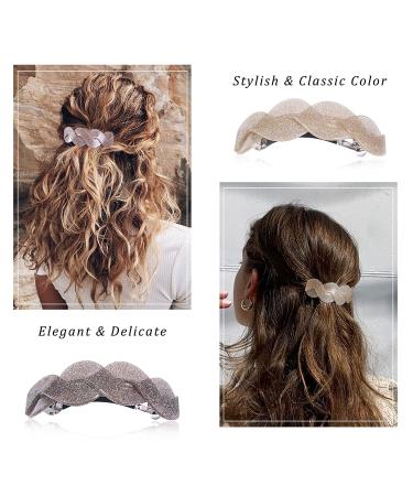 Mistofu 3-Piece Large Snap Barrettes Set for Women - Retro Classic Hair Accessories for Thick Hair - Fine Pink - Buy Online on GoSupps.com