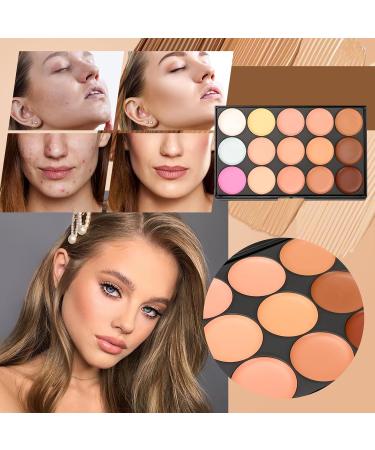 Wood Collection Concealer Cover Cream Palette with 11 Brushes - 15 Colors Professional Makeup Kit for Highlighting & Contouring #032 - Buy Online on GoSupps.com