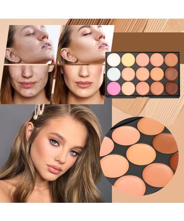 Buy Pure Vie 24-Piece Makeup Brush Set with Sponge Puff & 15-Color Concealer Palette - International Shipping Available! - Buy Online on GoSupps.com