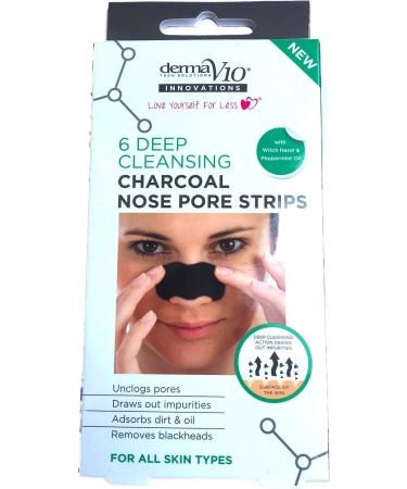 Derma V10 Charcoal Nose Pore Strips for Blackhead Removal - Twin Pack - Buy Online on GoSupps.com