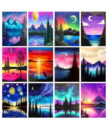 TINY FUN 12 Pack Diamond Painting Kits for Adults 5D Diamond Art Kit for Beginners DIY Paint with Round Full Drill Diamonds Paintings Gem Art for Home Wall Decoration Gift (12X16 Inch - Buy Online on GoSupps.com