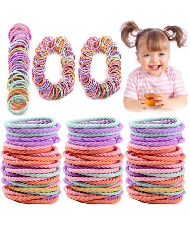 Candygirl 100 pieces baby hair tie cotton elastic hair bands girls little hair tie ponytail brackets hair jewelry for children girls yellow violet pink - Buy Online on GoSupps.com