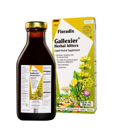 Gaia Herbs Floradix Gallexier Herbal Bitters Liquid Herbal Supplement 8.5 fl oz (250 ml)