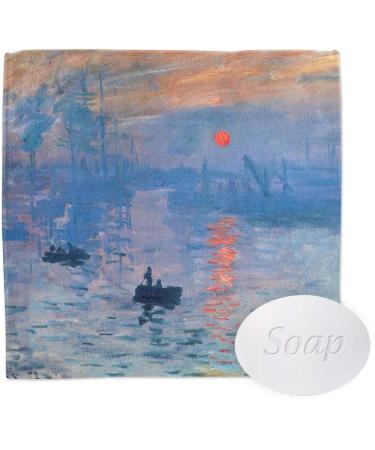 YouCustomizeIt Impression Sunrise by Claude Monet Washcloth Square (12" x 12")