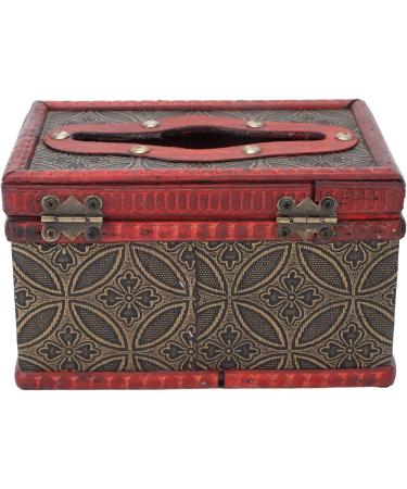 Verdant Touch Retro Wooden Tissue Box - Decorative Paper Towel Storage for Home & Hotel | Ideal for Massage Shafts - Buy Online on GoSupps.com