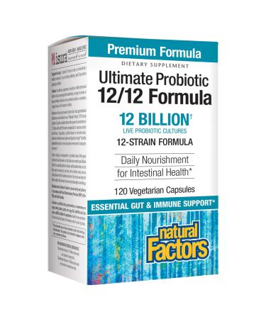 Natural Factors Ultimate Probiotic 12/12 Formula 12 Billion CFU 120 Vegetarian Capsules - Buy Online on GoSupps.com