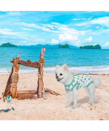 TONY HOBY Dog Pajamas - Soft Breathable Summer Dog Jumpsuit with Polka Dots in Dark Green (S) | International Shipping Available - Buy Online on GoSupps.com