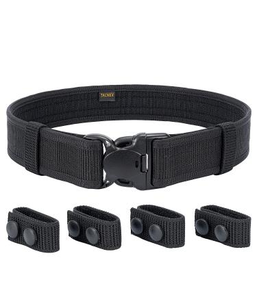 TACNEX Duty Belt w/Hook Lining 2" Police Duty Belts Law Enforcement Officer Nylon Outer/Inner Belt w/ 4 Belt Keepers Outer Belt XX-Large