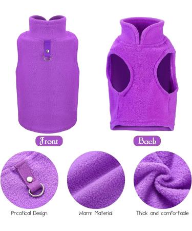 Dog Fleece Vest 4-Piece Set | Cozy Winter Jacket for Small Dogs | Pet Sweater Vest with Leash Ring | Purple Blue Rose Red - Buy Online on GoSupps.com