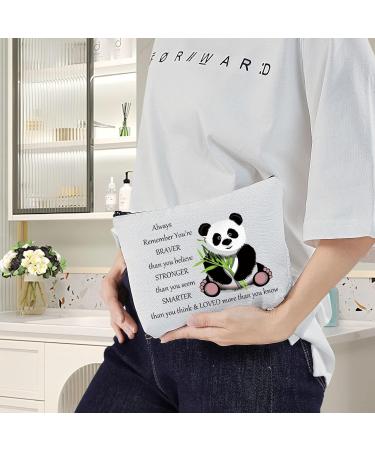 Levlo Cute Panda Cosmetic Bag - Inspirational Gifts for Strength & Intelligence - Buy Online on GoSupps.com
