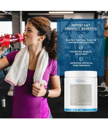 Nova Pharma L-Glutamine Powder - Promotes Muscle Recovery & Post-Workout Performance - Improves Gut Health & Boosts Immune System- Supplement for Athletes Fitness & Gym Goers (80 Servings) - Buy Online on GoSupps.com