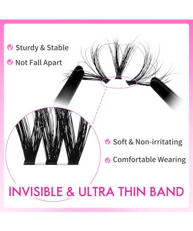 VEYESBEAUTY Lash Clusters - Fluffy Individual Lash Extensions | 3D Layered Volume Eyelashes | Wispy Faux Mink | Mixed Length 10-18mm | Perfect for Beginners - Buy Online on GoSupps.com