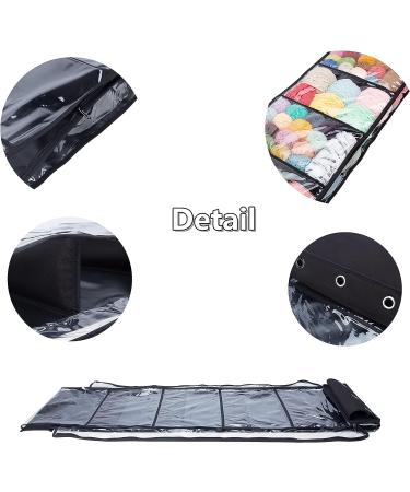 Hanging Yarn Storage Organizer with 5 Compartments - Large Clear Wall Display for Bulky Yarn, Needles, and Hooks (Black) - Buy Online on GoSupps.com