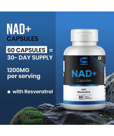 CHARMSVEDA NAD+ Capsules with Resveratrol Support Heart Health by Herbal Blend Overall Wellness & Immune Support* 60 Vegan Capsules - Buy Online on GoSupps.com