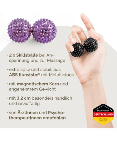 Buy 2x DBT Skills Hedgehog Ball | Magnetic Acupressure Ball for Stress Relief & Massage | Improve Mobility & Concentration - Lilac Purple 32mm - Buy Online on GoSupps.com