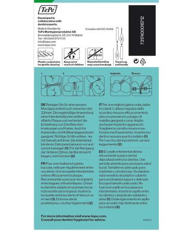 Green TePe Interdental Brushes 0.8 mm - 5 Packets of 8 (40 Brushes) by Tepe - Buy Online on GoSupps.com
