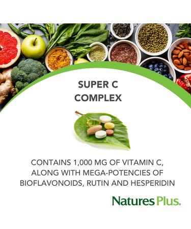 Nature's Plus Super C Complex 60 Tablets | Sustained Release Vitamin C for Immune Support - Buy Online on GoSupps.com
