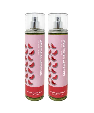 Bath and Body Work WATERMELON LEMONADE 2 Pack Fine Fragrance Mist Bundle - 8 fl oz / 236 mL each Full