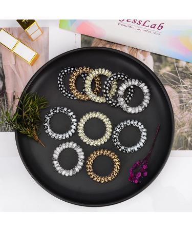Jesslab Spiral Hair Ties - 10 Traceless Telephone Cable Ponytail Holders | No-Damage Hair Accessories for Women & Girls | Color Sorted (#16) - Buy Online on GoSupps.com