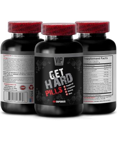 Get Hard Pills - L-Arginine Ginseng Maca Extract for Men - Tongkat Ali, Muira Puama, Pumpkin Seeds - 2 Bottles 120 Capsules - Buy Online on GoSupps.com