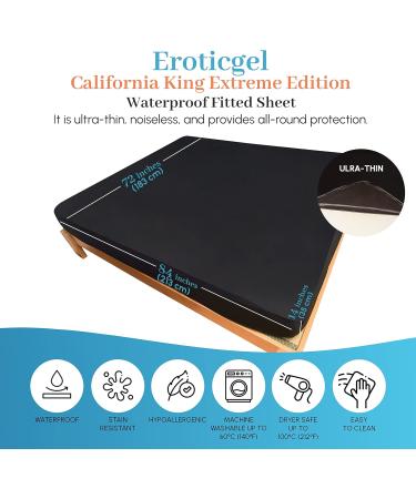 Buy Eroticgel Double Black Waterproof Massage Sheet - Hypoallergenic Oil & Silicone Safe 137x203 cm + 35 cm - International Shipping - Buy Online on GoSupps.com