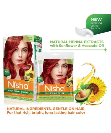 Nisha Cream Hair Color 150 ml Flame Red - 5.07 Fl Oz - Buy Online on GoSupps.com