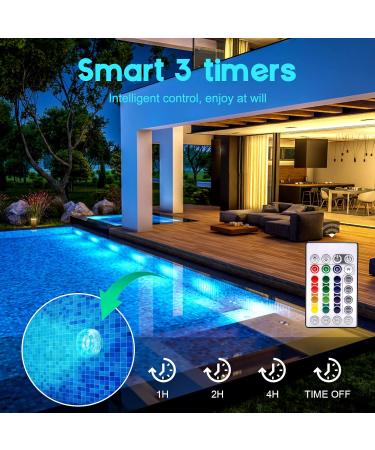 Buy Aled Light Underwater LED RGB Lights - 4 Waterproof Multi-Color Pond Lights with Remote Control & Suction Cups for Fish Tank & Vase Decoration - Buy Online on GoSupps.com