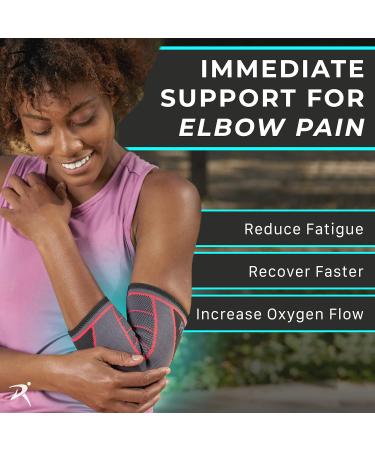 Rymora Elbow Brace Support Sleeve - Reduce Joint Pain - Suitable for Weightlifting - Slate Grey - Pair for Men and Women - Buy Online on GoSupps.com