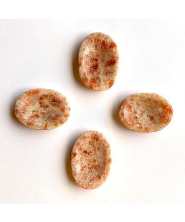 Sunstone Healing Crystal Thumb Worry Stone - Confidence & Joy Stress Relief Gift | Reiki Chakra Energy Stocking Filler - Buy Online on GoSupps.com