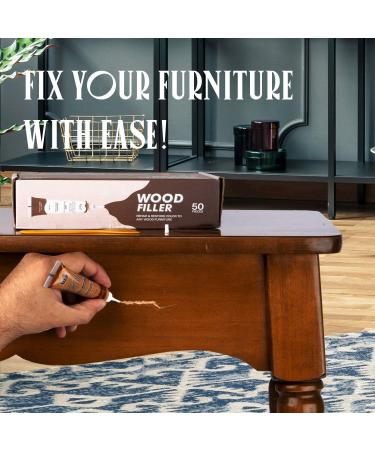 Katzco Furniture Repair Wood Fillers - Set of 25 - Resin Repair Compounds and Brushes with Plastic Scraper - For Stains  Scratches  Wood Floors  Tables  Desks  Carpenters  Bedposts - Buy Online on GoSupps.com