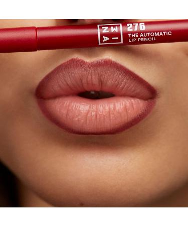 3INA Makeup Automatic Lip Pencil 276 - Maroon Brown Lip Liner with Sharpener and Brush | Longwearing, Waterproof, Creamy, Hydrating | Vegan, Cruelty Free - Buy Online on GoSupps.com