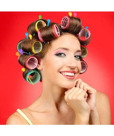 180-Piece Brush Roller Pick Hair Curler Set for Styling - Perfect Christmas & Valentine's Day Gift (Rose Red, Green, Yellow, Blue, Orange, Purple) - Buy Online on GoSupps.com