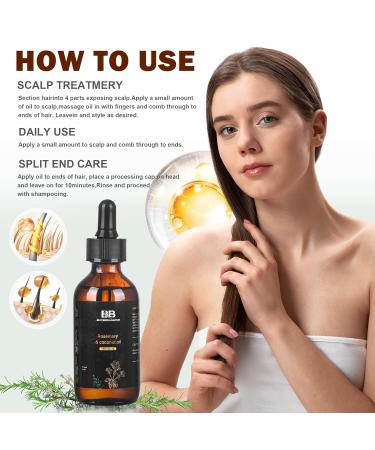 BuyBrilliance Rosemary Oil & Coconut Oil - Hair Growth Serum for Damaged Hair Reduces Hair Loss & Dry Scalp Eyebrow & Eyelash Growth - 2oz - Buy Online on GoSupps.com