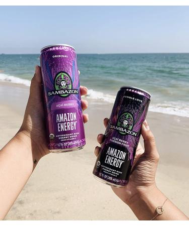 Sambazon Organic Jungle Love Energy Drink - Acai Berry & Passionfruit 12 Fl Oz (Pack of 12) - Buy Online on GoSupps.com