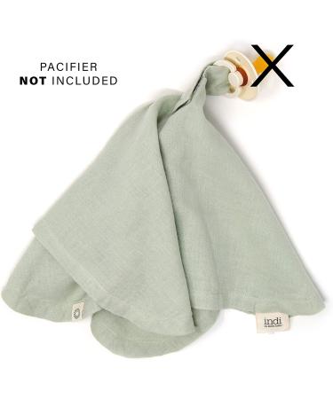 Indi by Kishu Baby Organic Paci Blanket - Fairtrade GOTS Certified Cotton Muslin Mini Baby Blanket (Sage) - Buy Online on GoSupps.com