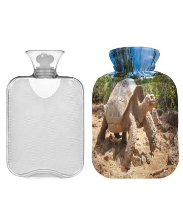 ZZXXB ivory-colored turtle heat bottle with fleece cover 1 liter PVC heat bag for the neck shoulder pain handfoots heating press and cold therapy