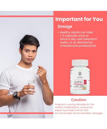 Aller-GI: Natural Ayurvedic Medicine for Runny Nose & Watery Eyes 60 Vegetarian Capsules | 2-Month Supply 500mg Each - Buy Online on GoSupps.com