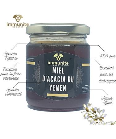 Acacia Honey from Yemen - First quality - Net weight 250g - Pure - 100% natural - rare honey among the best in the world - immense and numerous virtues - immunity BOOSTER - Buy Online on GoSupps.com