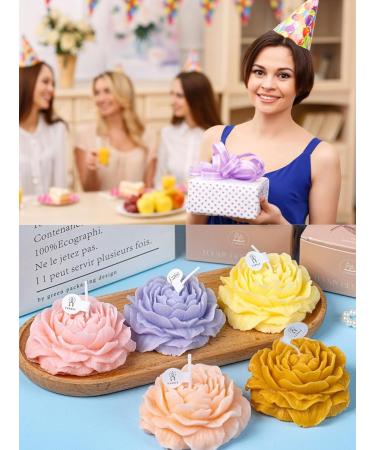 Peony Flower Shape Soy Candle - Scented Stress Relief & Relaxation for Home Spa Yoga | Unique Gifts for Women Birthday & Wedding Decor - Buy Online on GoSupps.com
