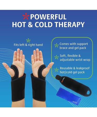 TheraPAQ Wrist Ice Pack Wrap - Hot & Cold Gel Compression for Pain Relief from Arthritis, Carpal Tunnel, Swelling - Reusable Hand Ice Pack for Athletes, Elderly & Pregnancy - Buy Online on GoSupps.com