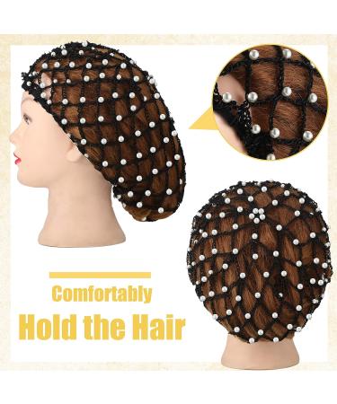 MTLEE 4-Piece Women's Hair Net Snood Set - Pearl Crochet Mesh Hair Wrap for Sleeping - Buy Online on GoSupps.com
