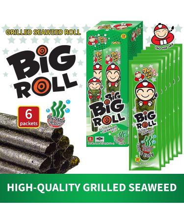 Tao Kae Noi Big Roll Grilled Seaweed Snacks - Original Flavor Nori Sheet Rolls for Kids & Adults - 6 Pack 3g Bags - Healthy & Classic Flavour - Buy Online on GoSupps.com