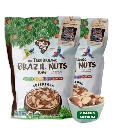 The True Organic Premium Brazil Nuts (1 LB) - Raw, Sustainably Harvested, Certified Organic, Handpicked, Fresh, Whole, Unsalted - Non-Gmo, Keto Friendly, Vegan, Kosher (1LB (Pack of 2) Medium) Medium Size 1LB (Pack of 2) M…