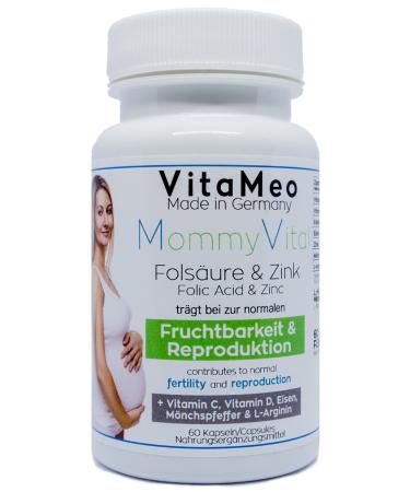 Desire to have children - fertility and reproduction - prenatal - 400 g folic acid & 10mg zinc vitamin C/d iron monk pepper L -arginine - 60 pcs. - Made in Germany