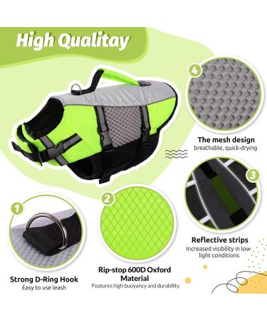 Buy Cit toile Life Jacket for Small Dogs - Adjustable & Lightweight Buoyant Safety Gear for Chihuahua Dachshund Bulldog - Perfect for Water Sports - GRUN L Green M - Buy Online on GoSupps.com