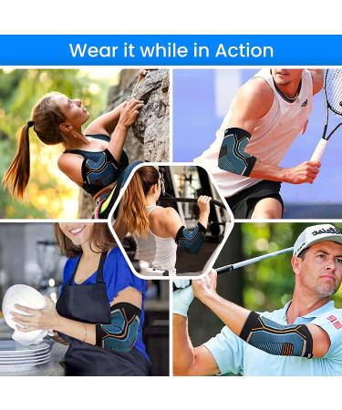 Sportswear Studio Elbow Brace (Pack of 2) - Anti-Slip Compression Sleeves for Tendonitis and Tennis Elbow Relief - Ideal for Arthritis, Workout, Weightlifting - Men and Women (Medium) - Buy Online on GoSupps.com