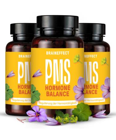 Braineffect Hormon Balance |Premium natural cycle regulating PMS and menopause capsules |Without a disadvantageous monk pepper |Botanicals vitamin B6 & Magnesium |3 monthly stock 3 pack