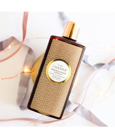 LaLicious Brown Sugar Vanilla Shower Oil & Bubble Bath - Shower Cleanser with Topical Probiotics & Grapeseed Oil No Parabens (10oz) - Buy Online on GoSupps.com