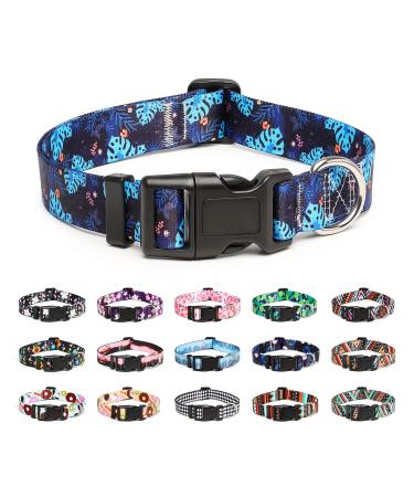 Mercano Dog Collar Adjustable Soft Nylon Comfort & Robust Patterned Dog Collar for Small Medium Large Dogs Puppies Cats (M Tortoise Bamboo) M Tortoise Bamboo