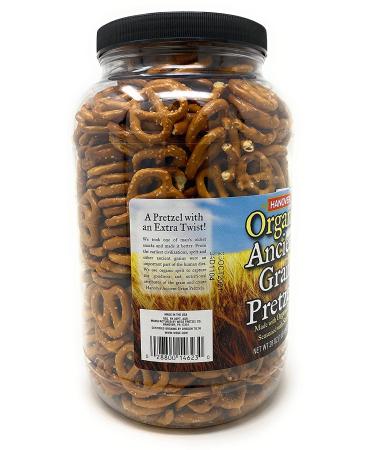 Hanover Organic Spelt Pretzels - 28 oz Barrel | Ancient Grains Snack - Buy Online on GoSupps.com